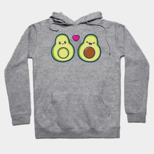 Cute Couple Avocado Cartoon Hoodie